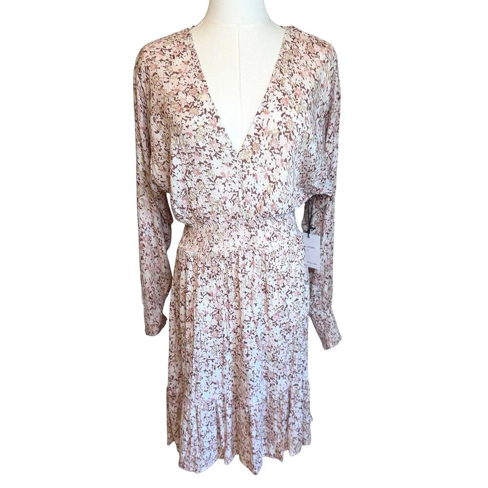 Japna Floral Long Sleeve Floral Mini Dress Size S NWT